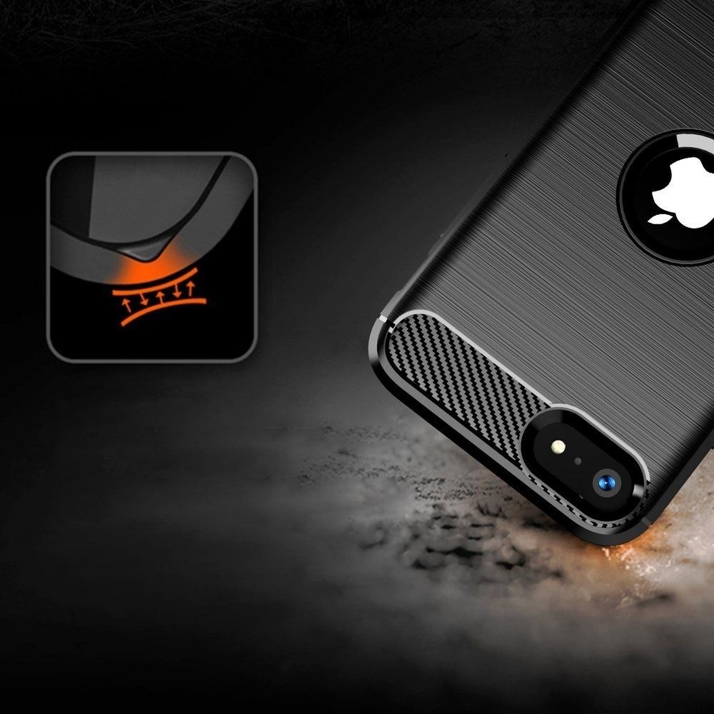 Husa carcasa Apple Iphone SE 2 negru protectie navy antisoc carbon