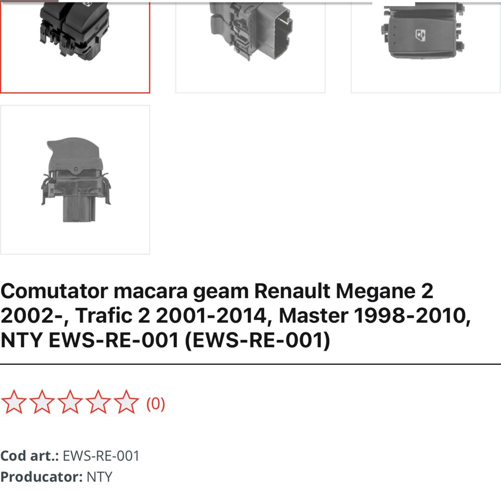 Vand butoane geamuri electrice Renault Megane 2/Master/Traffic