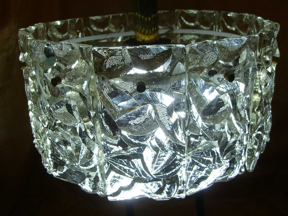Lustra Art Deco Mid Century Modern, Doria, cristal alama unica vintage