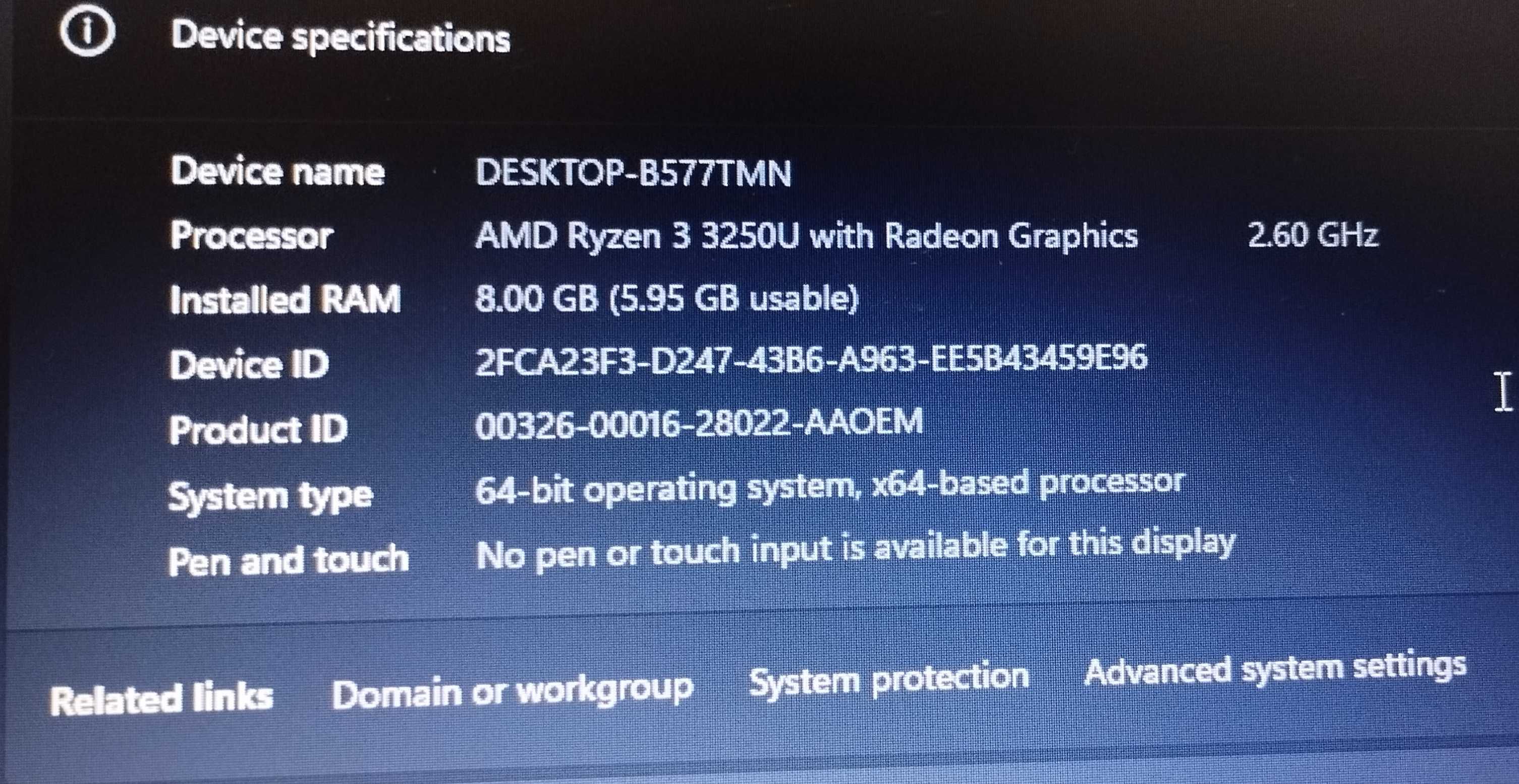 Laptop Asus(Ryzen3 3250U with Radeon Graphics)