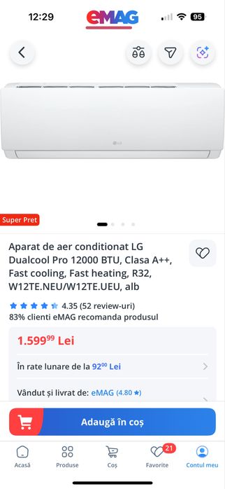 Vand Aparat Aer Conditionat LG Nou Sigilat Factura Garantie