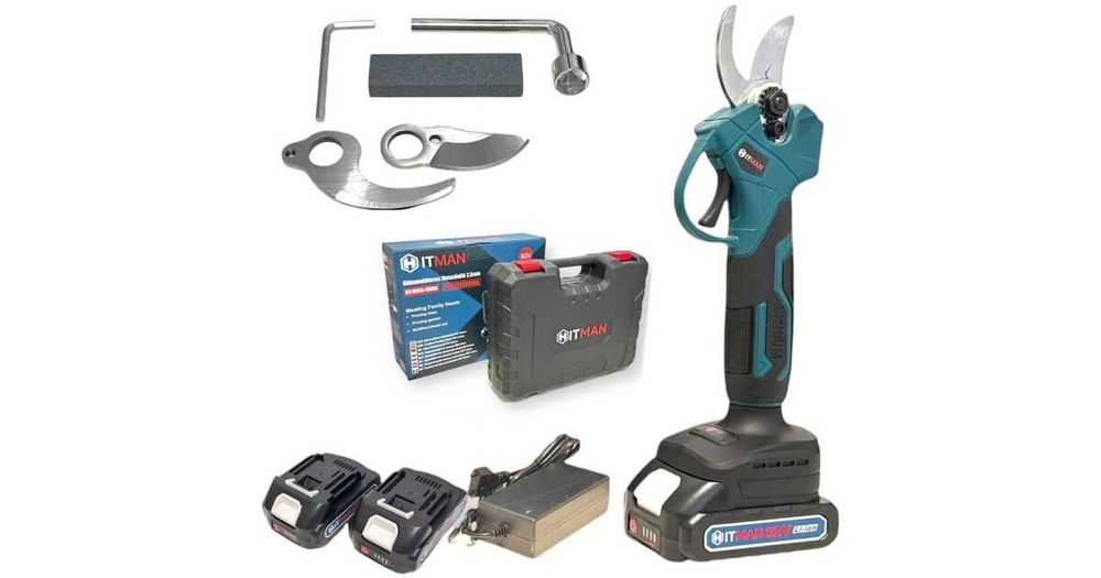 Foarfeca pe acumulator Hitman, 2 baterii si 2 lame, 62V .