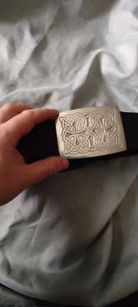 Curea piele handmade celtică viking