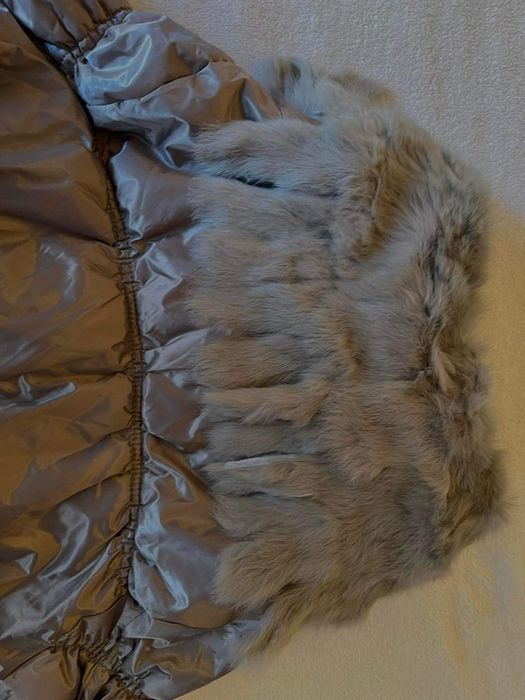 Дамско преходно яке с яка от естествен косъм р-р S