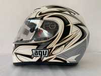 Casca moto  full face XXL AGV T-2 MAORI - White Gun Gold