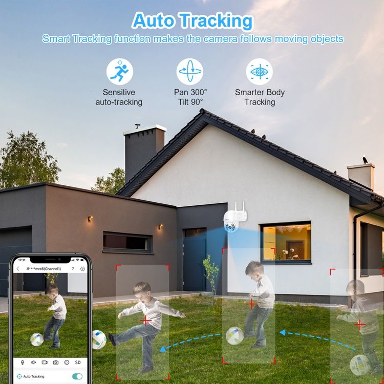 audio IP камера H.265 Wifi 8MP IP camera 4k HD PTZ auto tracking