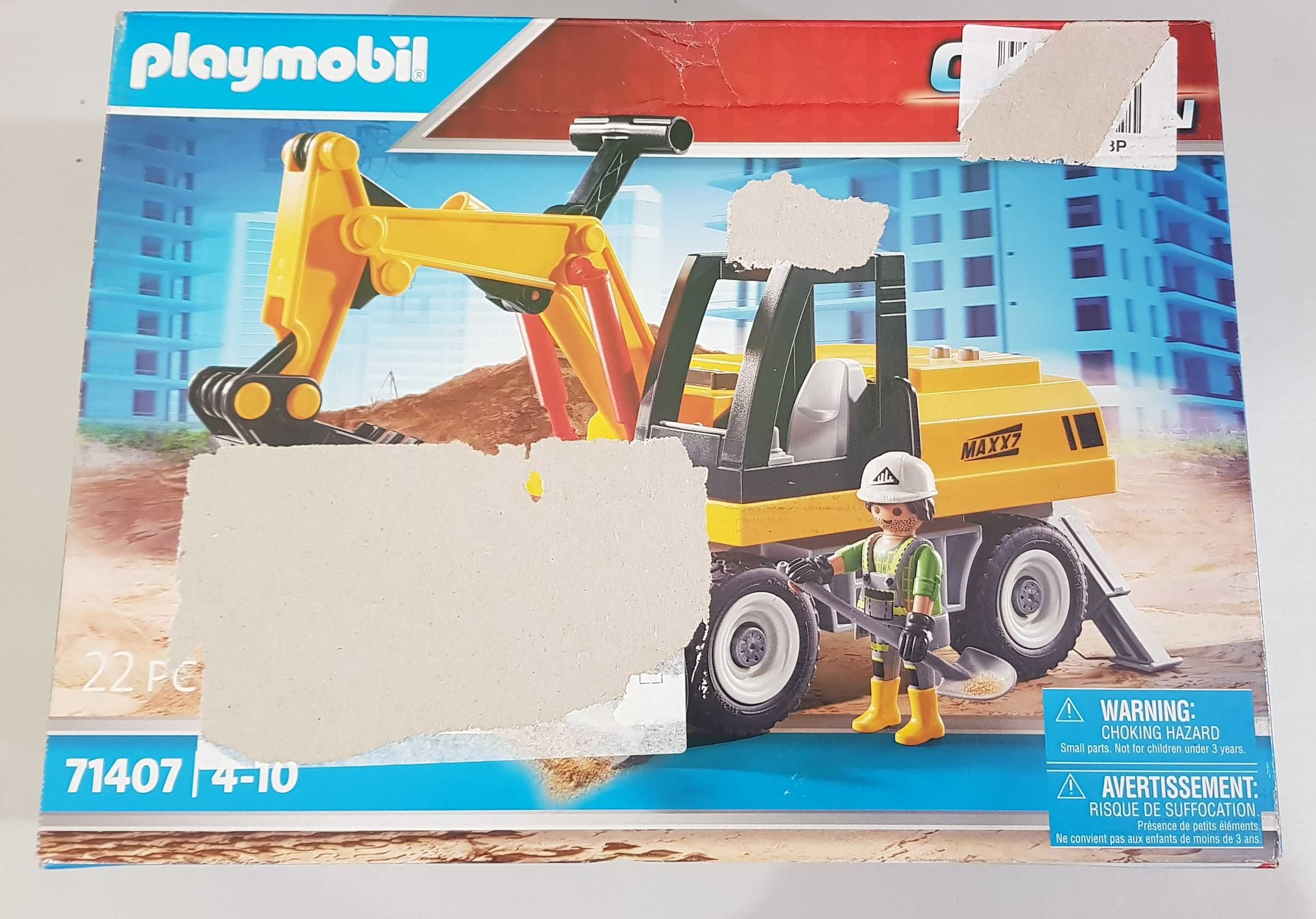 Playmobil 71407 Excavator City Action, suprastructură rotativă la 360°