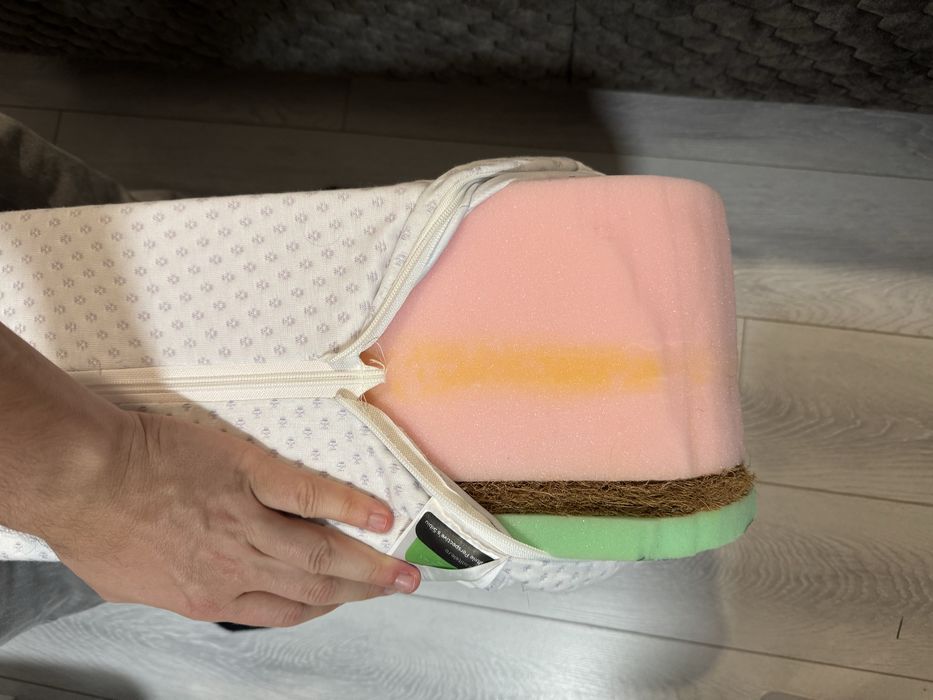 Saltea Organic Cocos Bebelusi 92 x 51 x 18 cu husa impermeabila