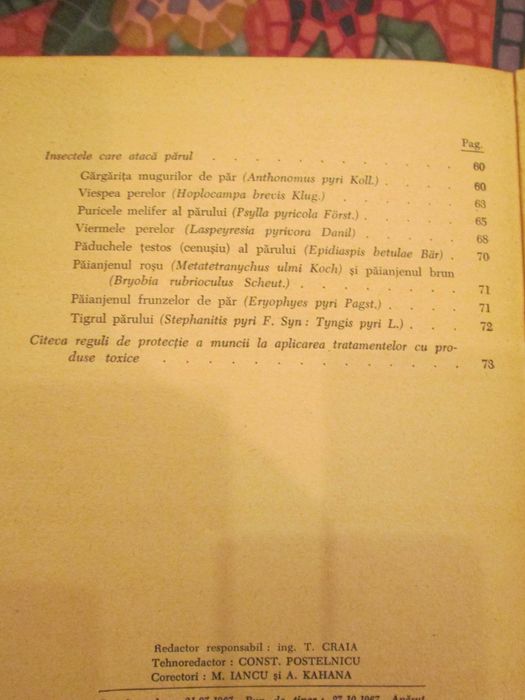 1968 carte Combaterea principalelor  boli la meri si peri