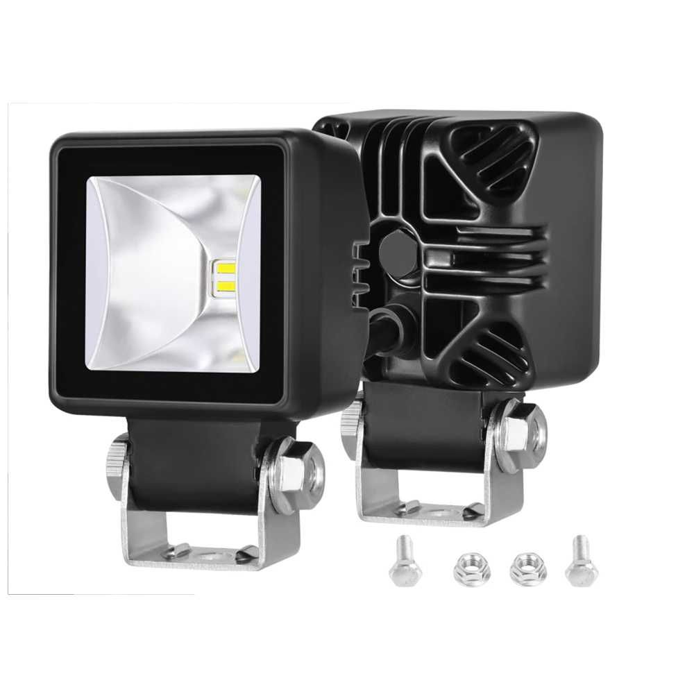 LED халоген лампи с окабеляване 12-24V,Flood и DRL бяла светлина,6броя