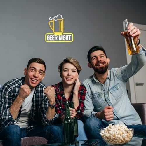 Нова Неонова LED табела Beer за бар, стена, мъжка стая 33x32 см знак