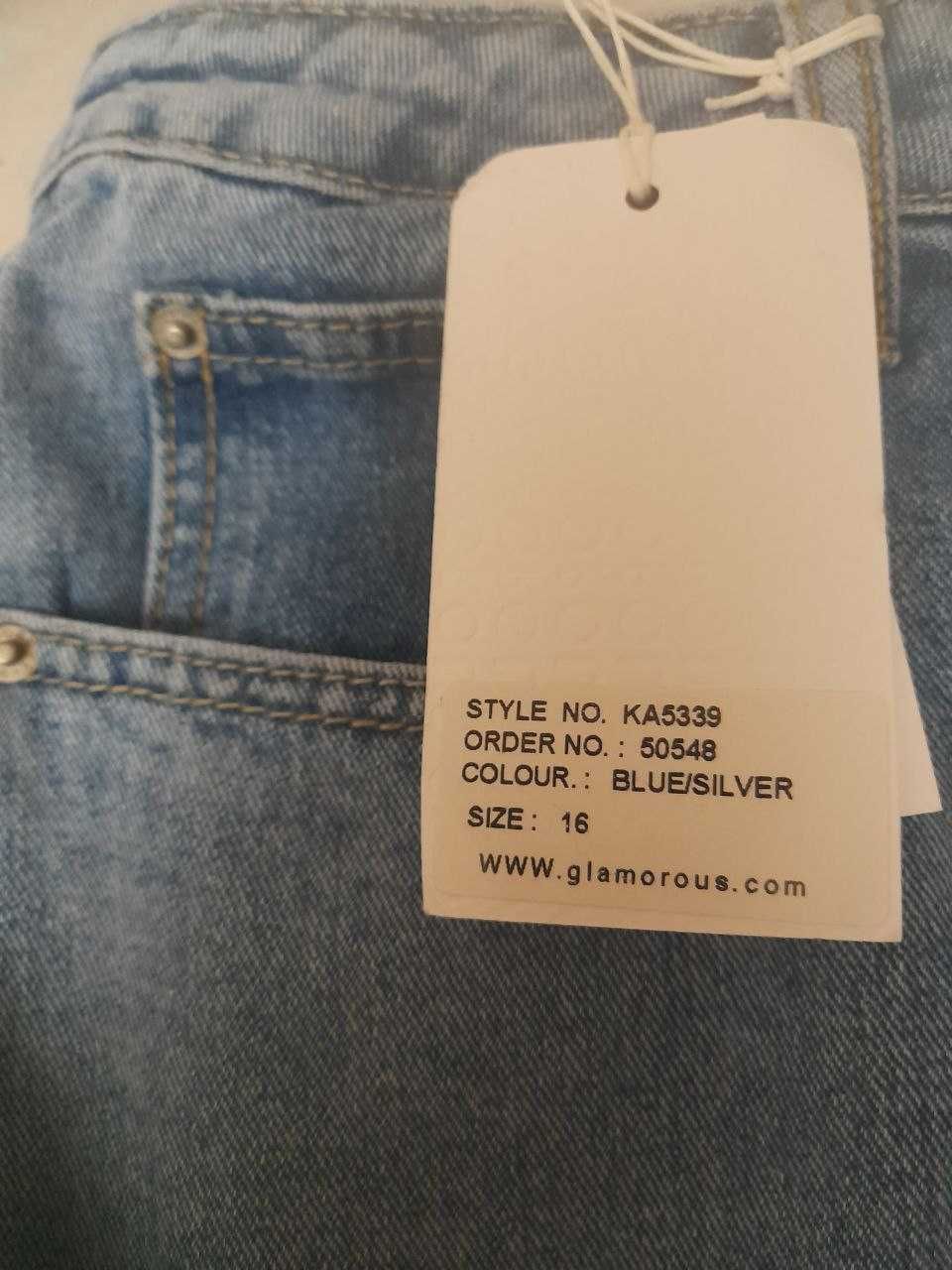 Glamorous Petite серебряные джинсы 48-50 размер