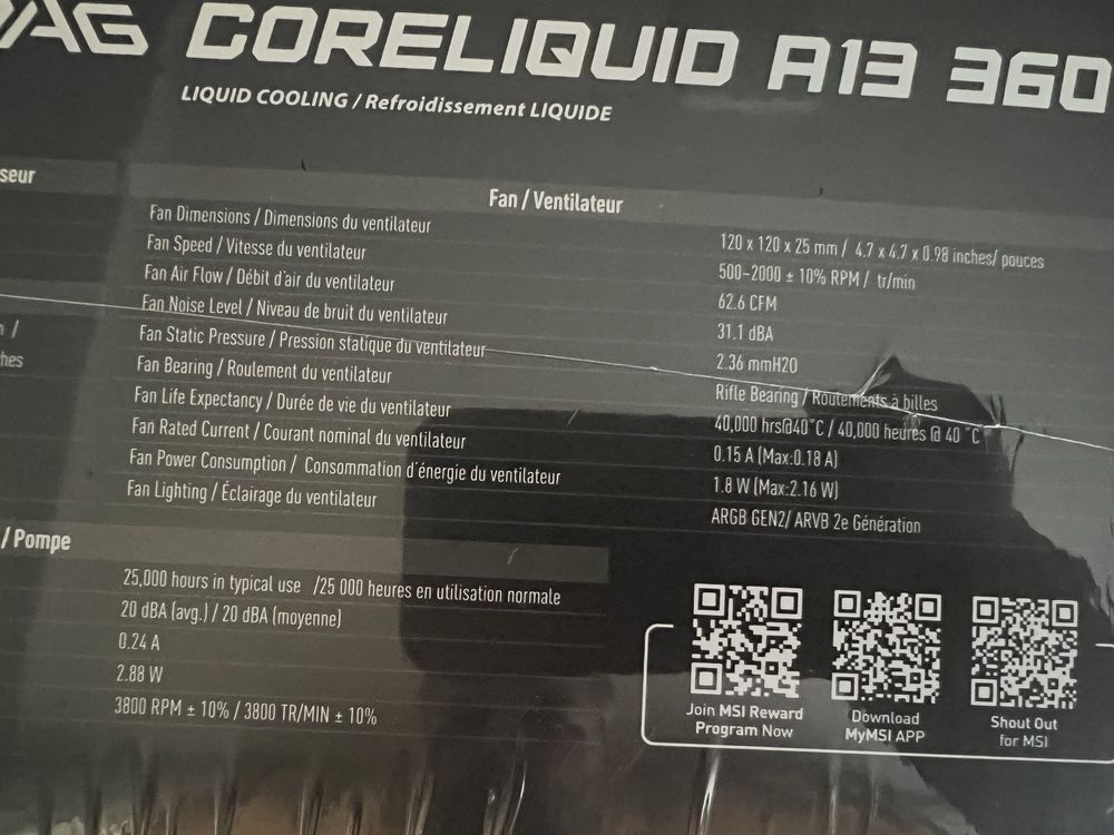 Охладител MSI MAG CORELIQUID A13 360