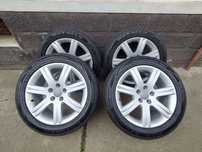 Vând Set Jante Aliaj 5x112 R17 + Cauciucuri 225/50/17 All Season Audi