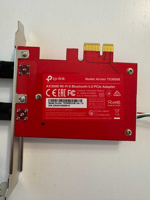 Placa de retea wireless TP-Link Archer TX3000E WiFi 6 Bluetooth