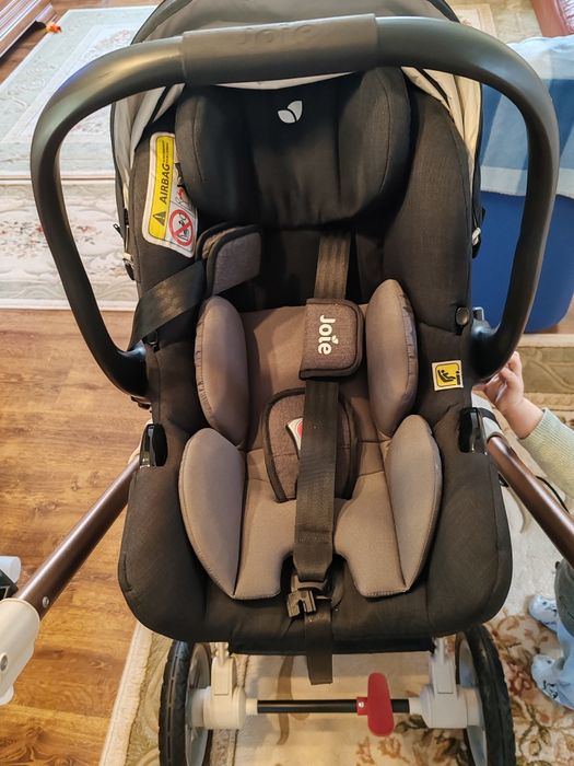 Cărucior Hot mom 3 în 1 cu rotire 360 grade gri deschis