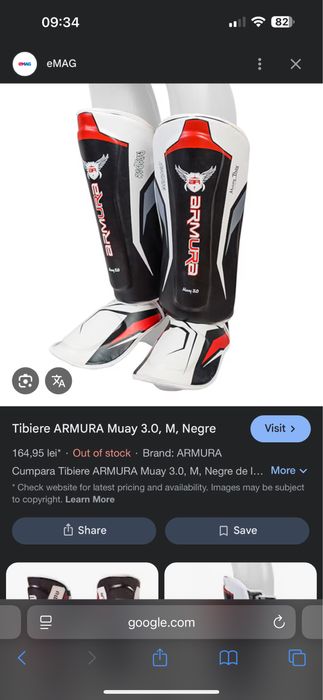 Tibiere ARMURA Muay 3.0, Negre