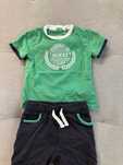 Set Pantaloni scurți + Tricou Guess verde, băiat, M86, 18 Luni