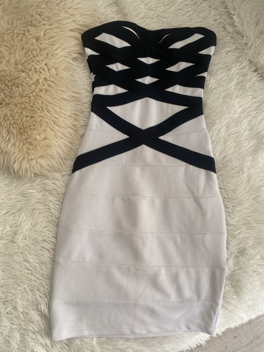 Rochita scurta alba, tip bandage, XXS