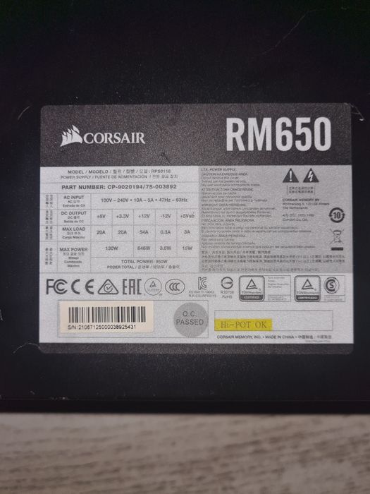 Sursa pc Corsair RM650