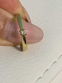 Inel de aur galben 18karate, cu diamant, marca Cellini