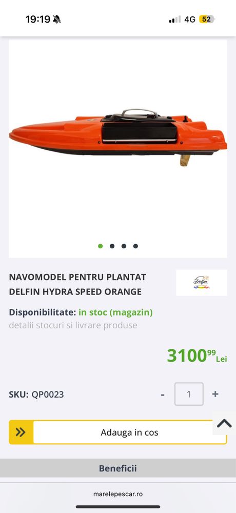 Vand navomodel delfin hydra speed GALBEN