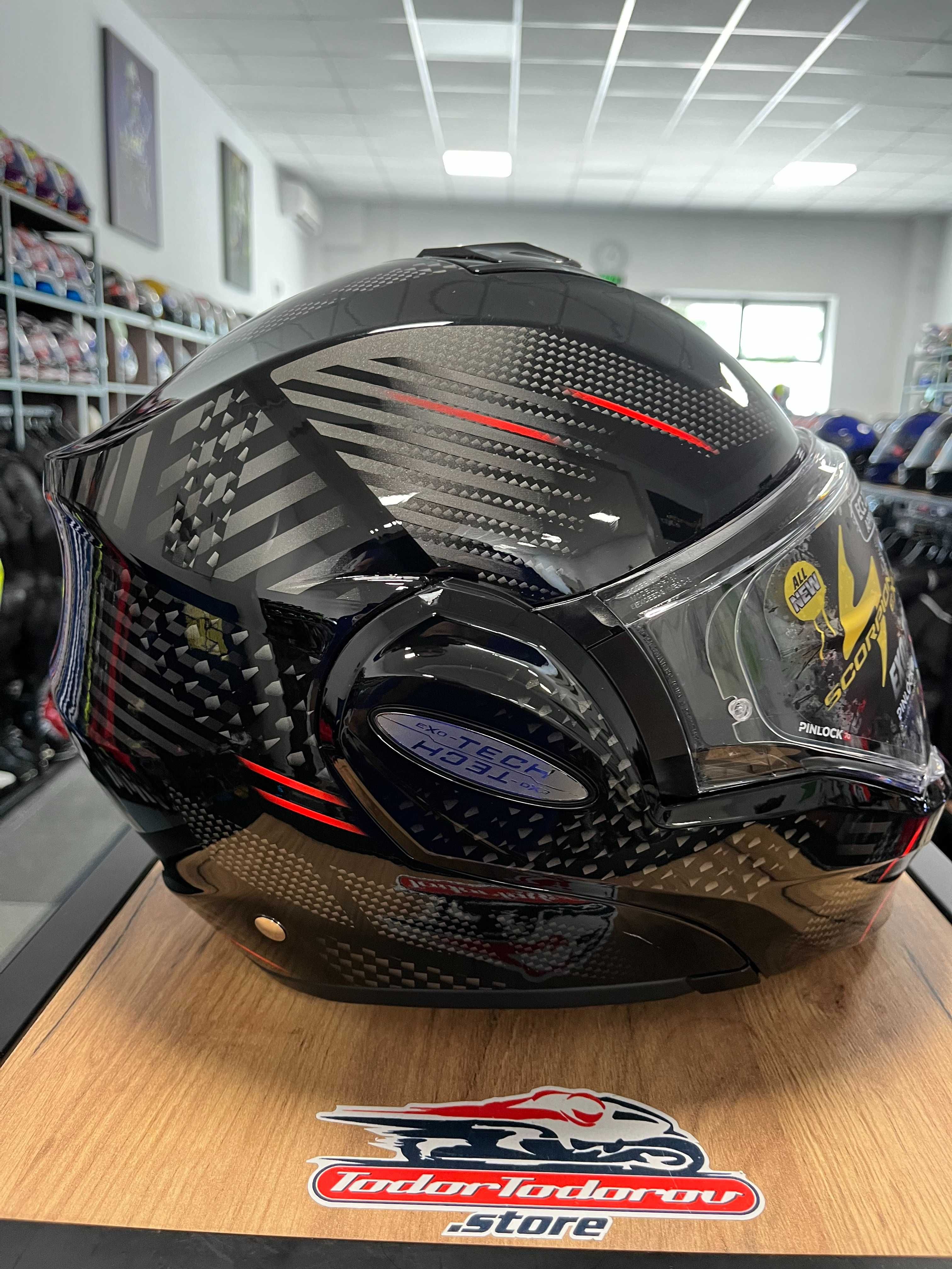 Отваряема мото каска Scorpion EXO-TECH EVO PULSE,M 57-58 ,очила NEW