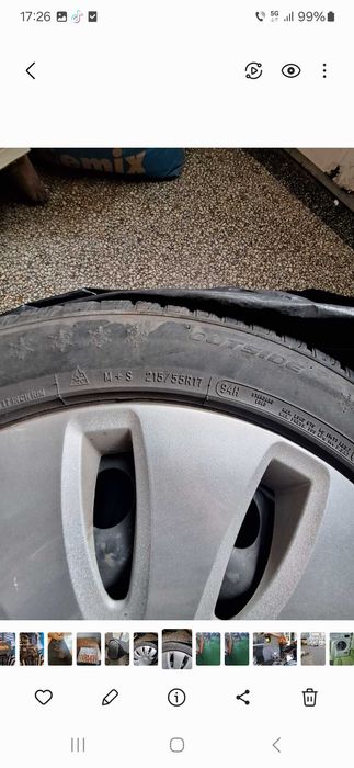 Jenti pentru Opel din tabla + cauciucuri de iarna + capace originale