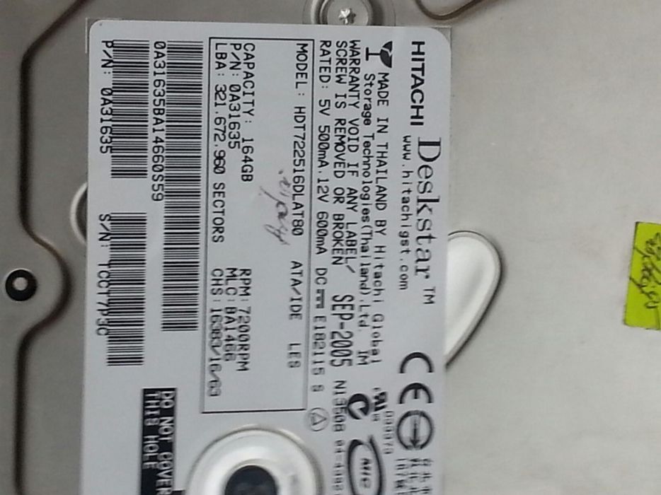 Hard disk hitachi 164 gb ata