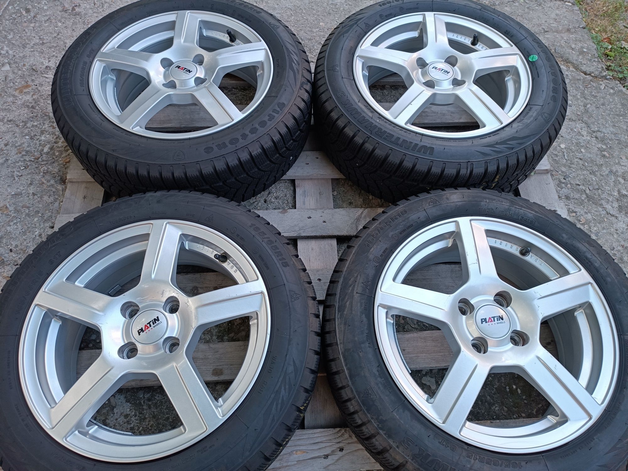 Лети джанти 15ки 4х100 Platin + зимни гуми Firestone