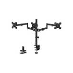 Suport birou 3 monitoare 13-27 inch WALI, articulat, oțel negru, VESA