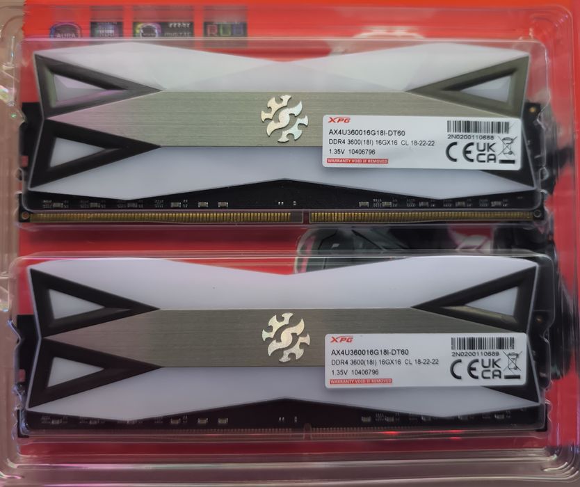 RAM DDR4 2x16 GB XPG 3600mhz SPE D60G (Gaming)(RGB)