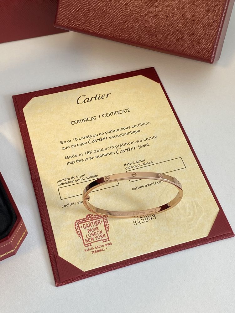 Brățară Cartier LOVE Slim 17 Rose Gold 24K