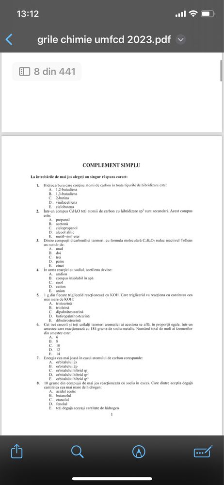 Grile chimie umfcd 2023 pdf