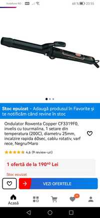 Ondulator Rowenta Copper CF3319F0, invelis cu tourmalina