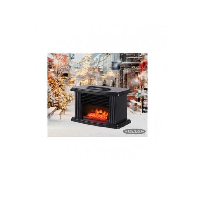 Декоративна камина с пламък Mercado Trade, 1000W, Черна