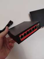 POE Switch пое коммутатор 4ch + 2ch для видеонаблюдения. 100mbps 100w