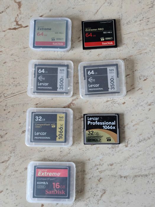 Vand Carduri Memorie Sandisk, Lexar CF, CFast, 64 Gb, 32 Gb, 16 Gb