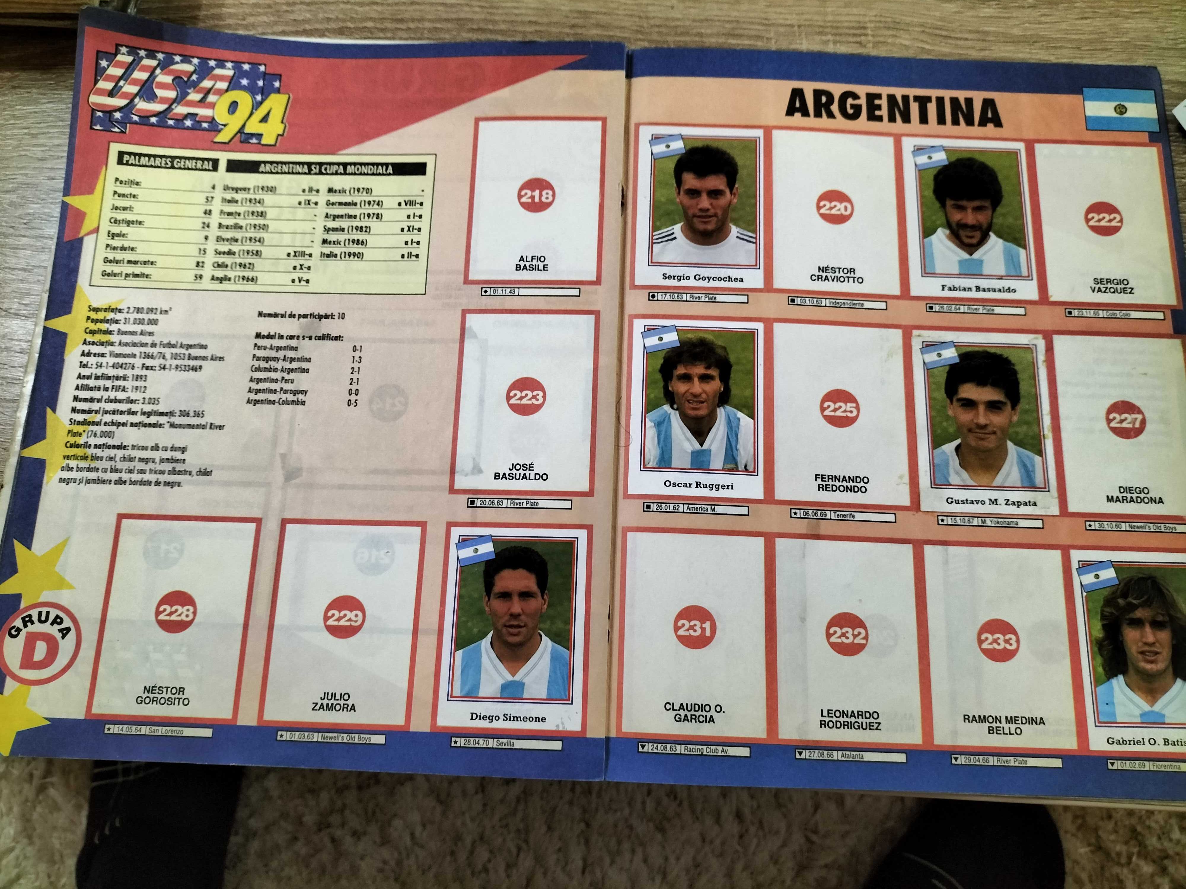 album cupa mondiala 1994 non-panini