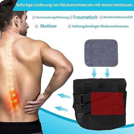Centura de sustinere a spatelui incalzita, cu baterie reincarcabila XL
