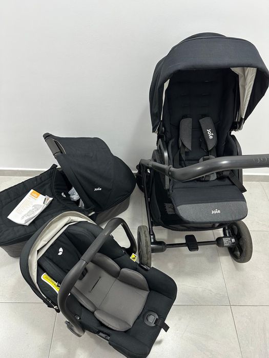 Cărucior 3 in 1 Joie Chrome + scoica i-Gemm
