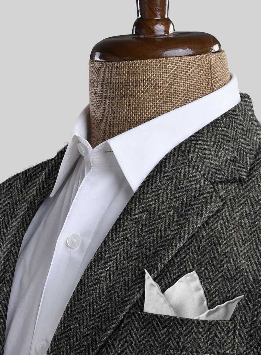Sacou blazer de lux 54 XXL Eduard Dressler lana moale Herringbone gri