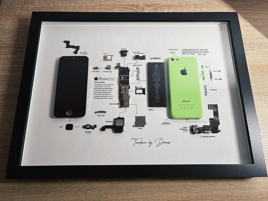 Tablou iPhone 5C Verde dezmembrat & inramat