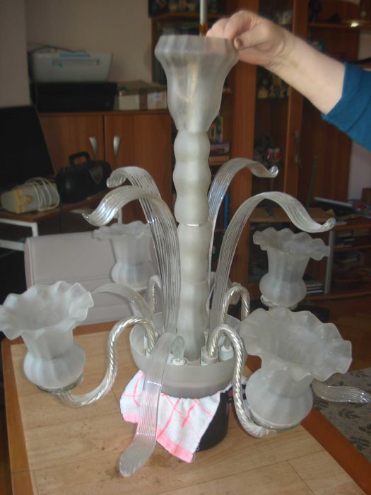 Candelabru stil LUDOVIC Lustra Decoratiune Sticla Sufragerie Dormitor