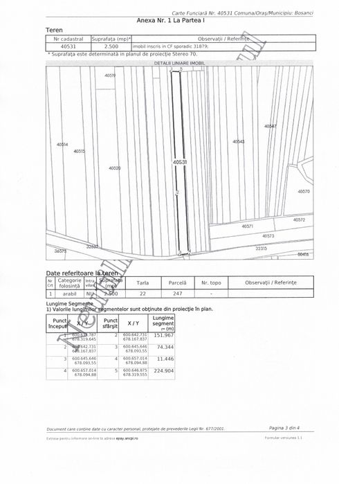 Teren de vanzare Bosanci 25ari