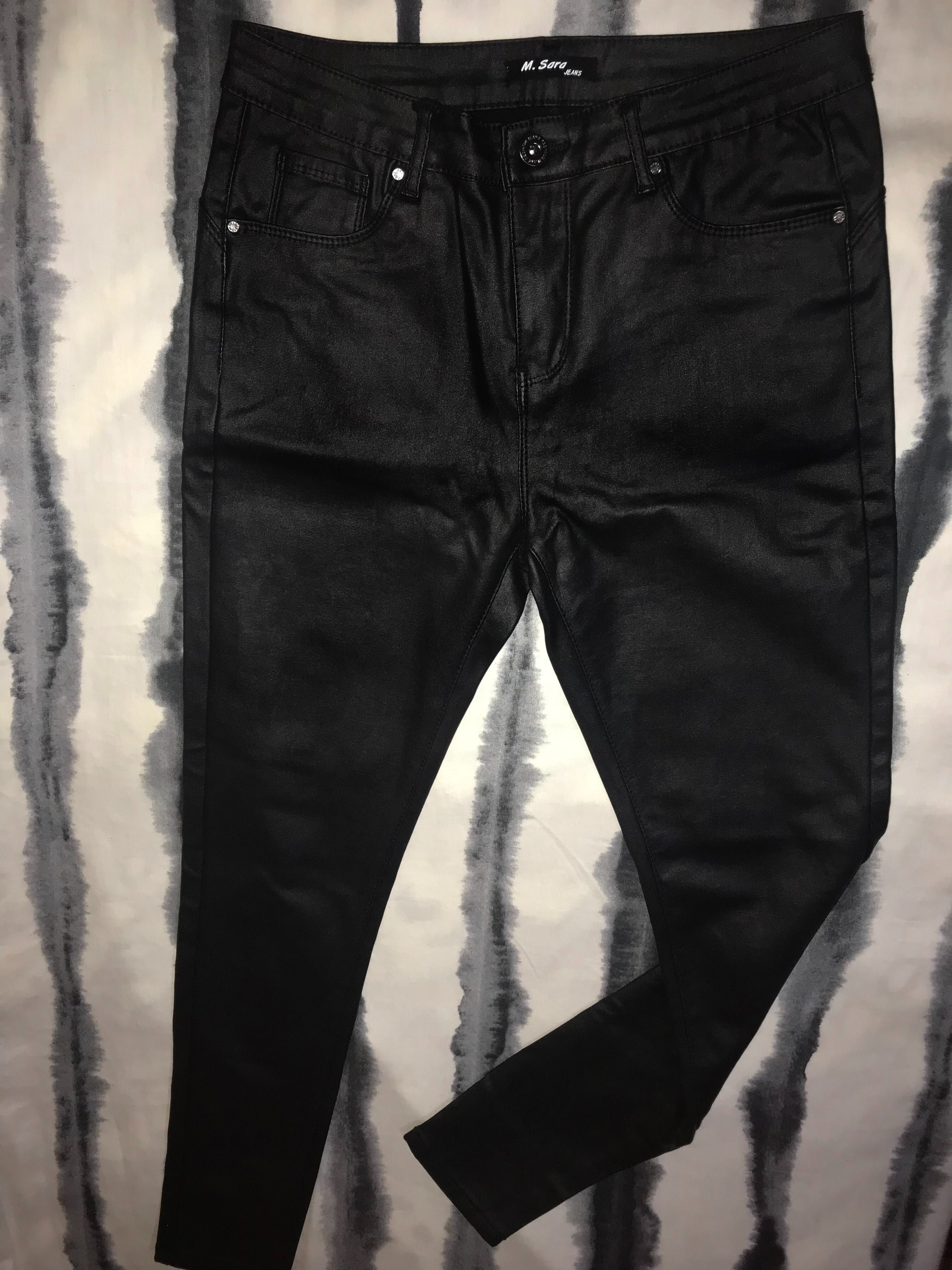 Черни кожени джинси