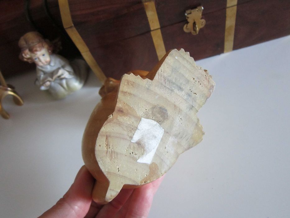 cadou inedit Pisica sculptura lemn Germania 1970