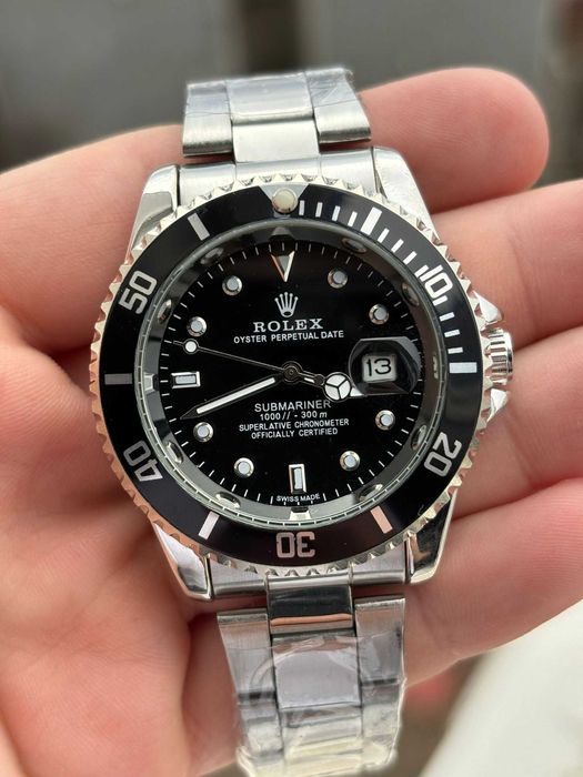 Ceas barbatesc Submariner Argintiu-negru + Husa