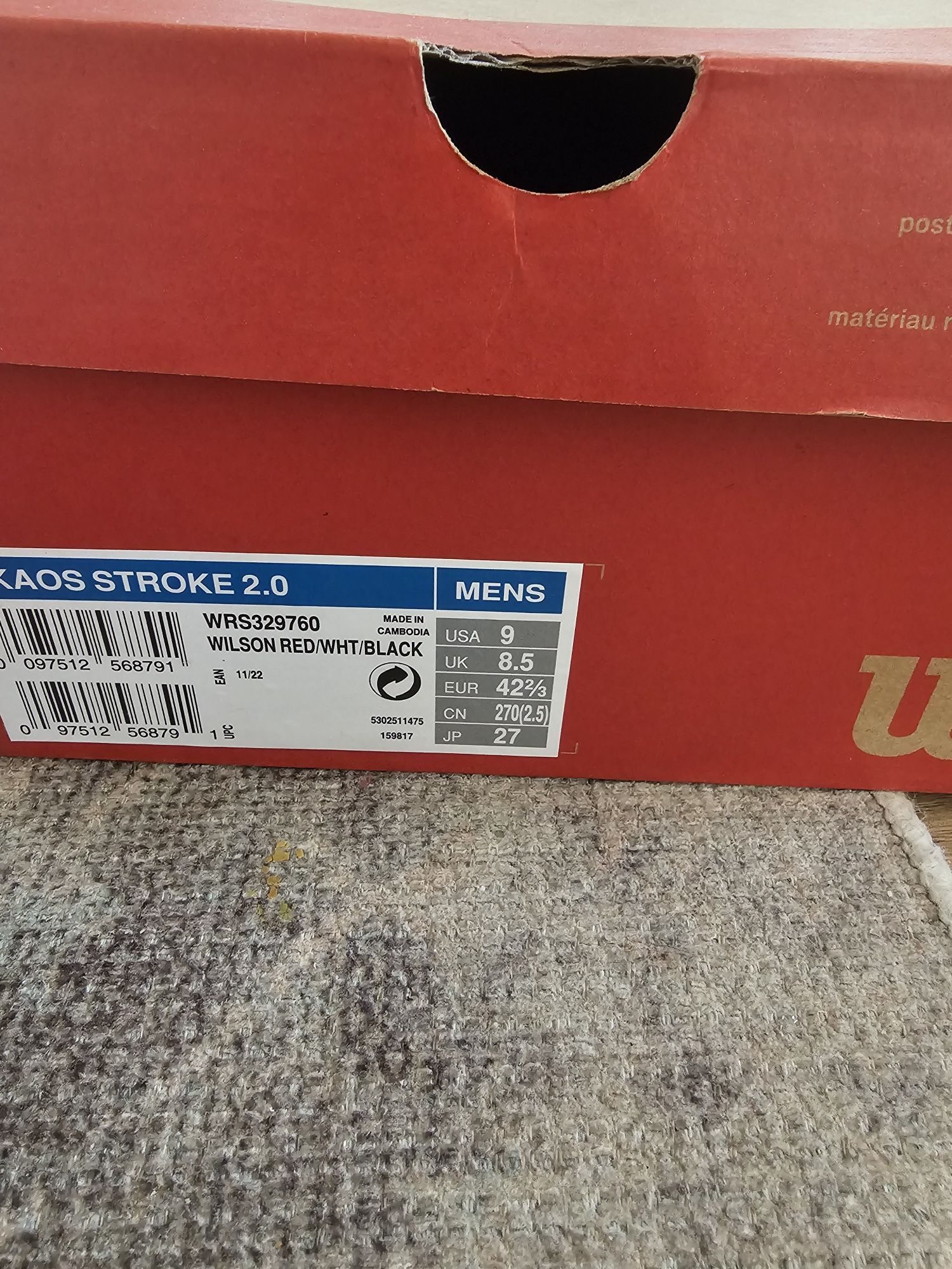 Pantofi tenis, bărbați,  Wilson Red KAOS STROKE 2.0