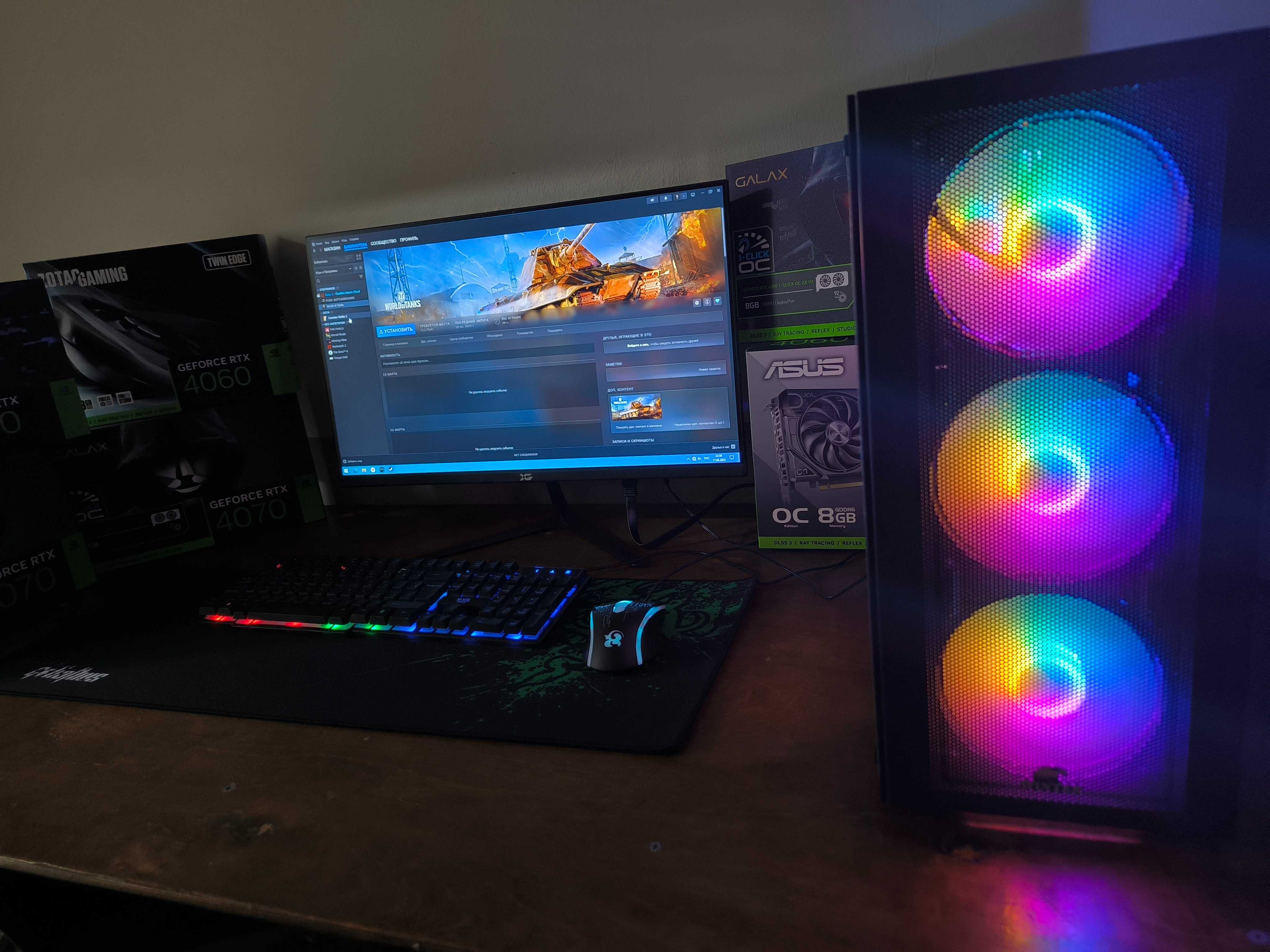 Игровой Компьютер с Монитором 24" Полный Комплект! RX580 4Gb GDDR5
